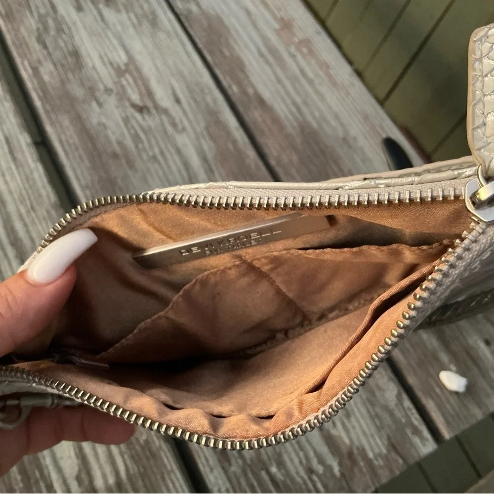 Chic White Textured Clutch Wristlet